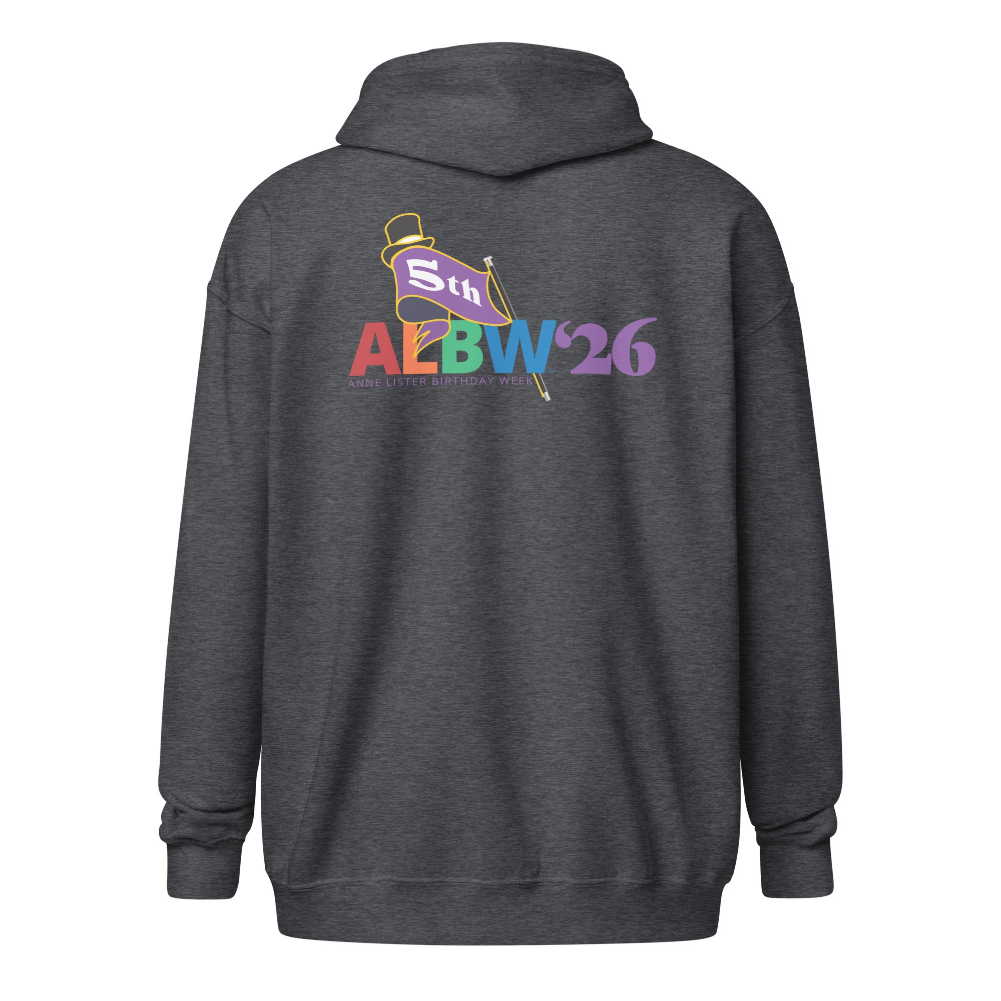 ALBW 2026 Unisex heavy blend zip hoodie – Anne Lister Birthday Week