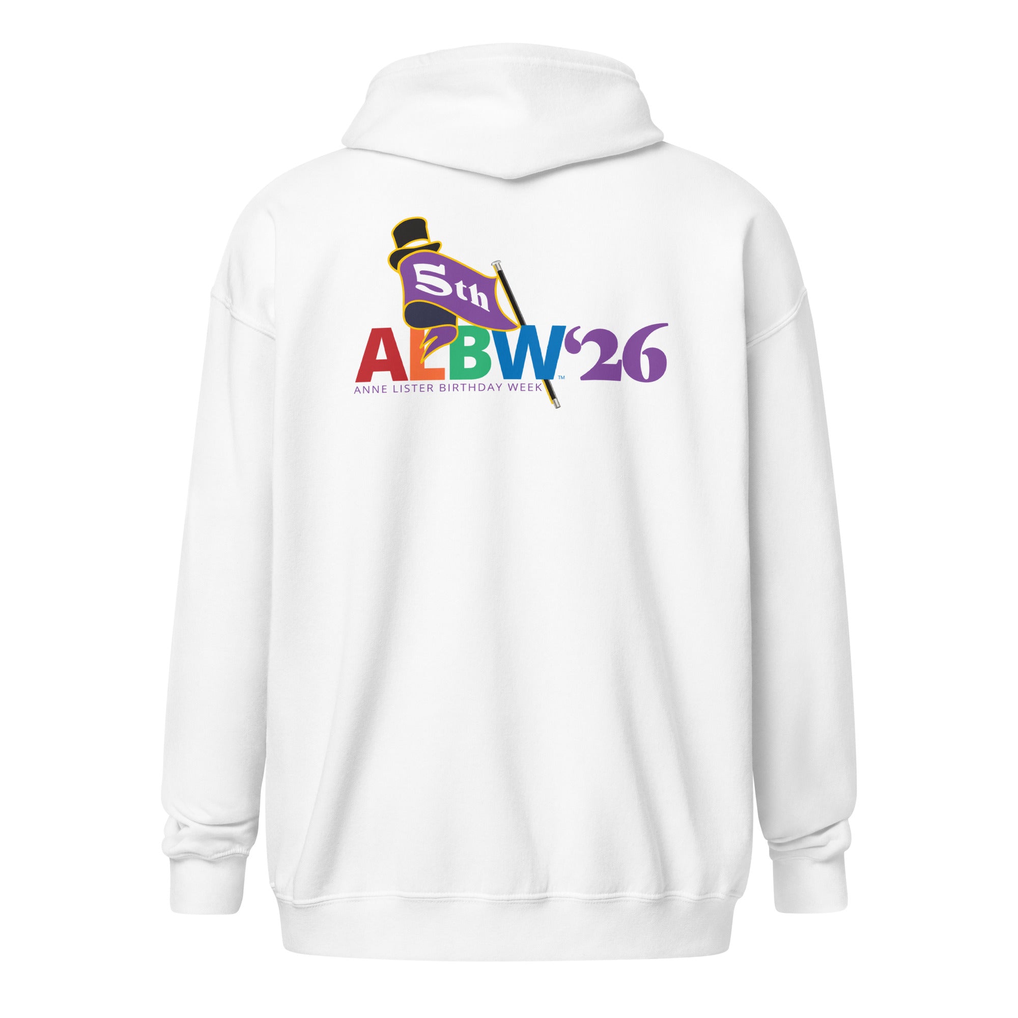 ALBW 2026 Unisex heavy blend zip hoodie – Anne Lister Birthday Week