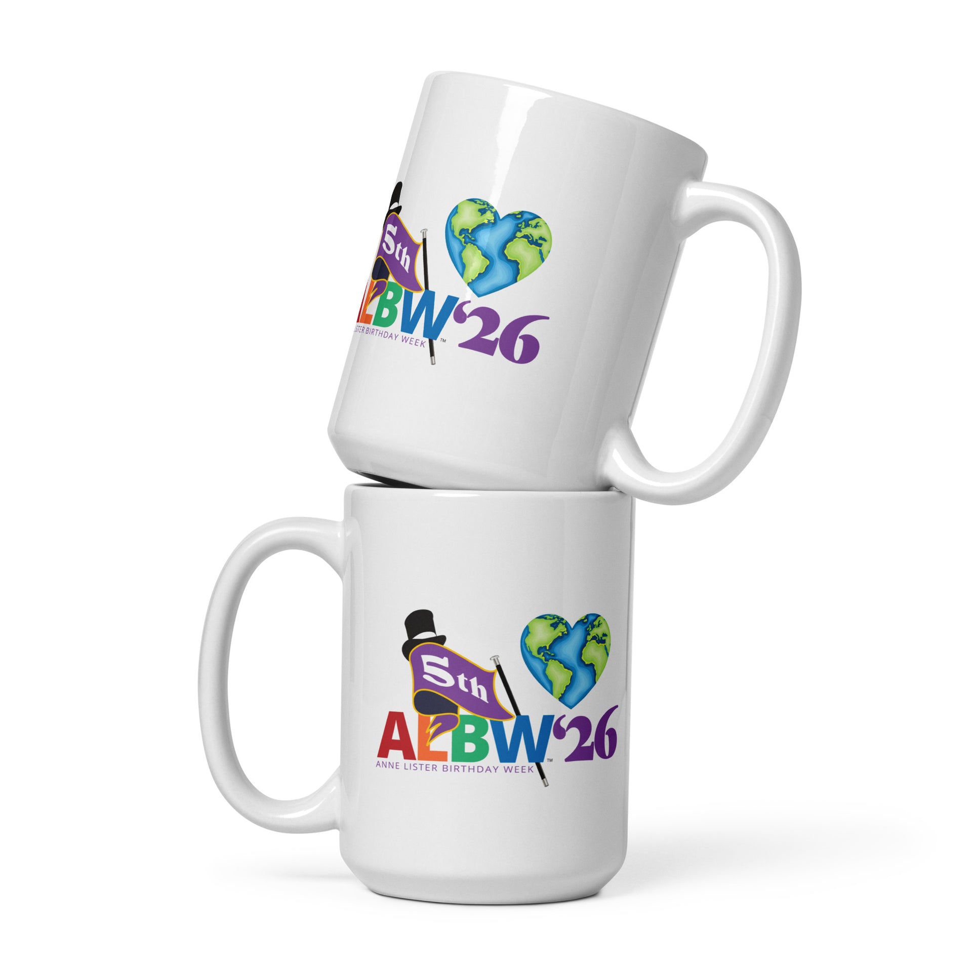 ALBW 2026 World Tour White glossy mug  Anne Lister Birthday Week